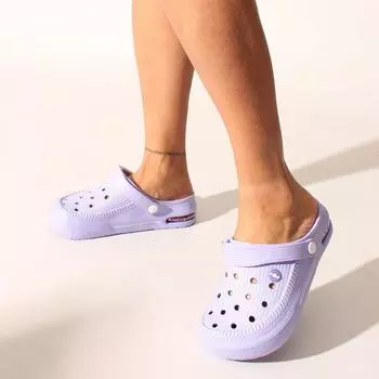 Сиреневые женские тапочки