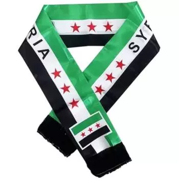 Сирийский шарф, атласный шарф, шарф с сирийским флагом, подвеска на шею, свадебное украшение One Size