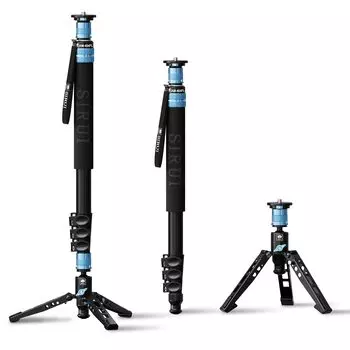 SIRUI Camera Monopod with Feet Aluminum Travel Video Monopod with Detachable Base Slim and Light Weight Max Load 26 lbs Panoramic Pan 4 Sections for чёрный