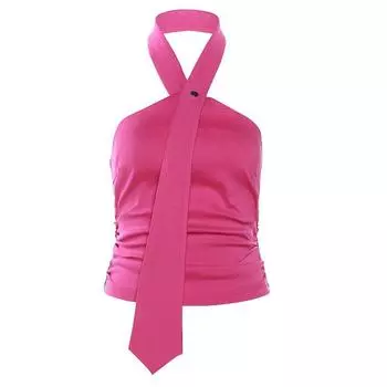 # Sisjuly# Taiku Острая жареная уличная драг-сестра Розово-красный Супер белый Элегантный Слим Слинг Женский Дикий Жилет Мода Rose Red M