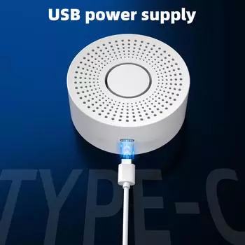 Система домашней безопасности Wi-Fi Tuya Приложение Мониторинг Уведомления Источник питания Type-C Беспроводной приемник белый