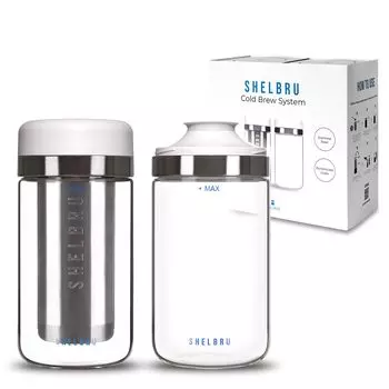 Система холодного заваривания SHELBRU CBS, капельница для холодного заваривания кофе, термостойкое стекло, подарок (Тип цветной коробки) белый