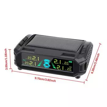 Система контроля давления в шинах автомобиля USB / Solar TPMS Системы автомобильной охранной сигнализации Монитор температуры шин Цифровой ЖК-дисплей