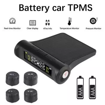 Система контроля давления в шинах Цифровой ЖК-дисплей Универсальная версия аккумулятора Автоматическая охранная сигнализация с 4 внешними датчиками Автомобильная система контроля давления в шинах (TPMS) External Sensor