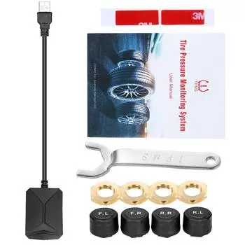 Система контроля давления в шинах для навигации Android с 4 внешними устройствами чёрный