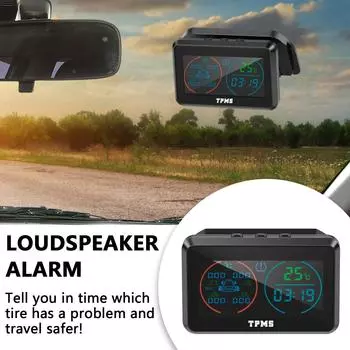 Система контроля давления в шинах TPMS Беспроводная солнечная система контроля давления в шинах в режиме реального времени с 4 внешними датчиками 6 режимов сигнализации