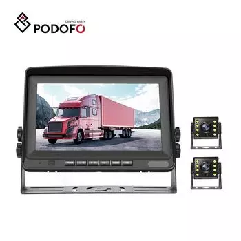 Система парковки Podofo AHD 1080P для прицепов, грузовиков, кемперов, фургонов 8-дюймовый ЖК-монитор + задняя камера ночного видения с направляющими линиями вкл./выкл. + кабель длиной 49,2 фута