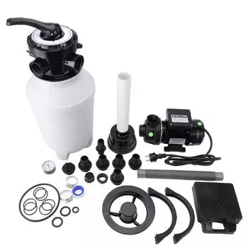 Система песчаного фильтра-насоса для надземных бассейнов 10-дюймовый песчаный резервуар 0,25 л.с. 250 Вт насос для бассейна IPX5