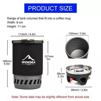 Система приготовления пищи для кемпинга Widesea с теплообменником, уличная газовая плита, горелка, туристический кофейник, чашка, посуда, посуда, туризм