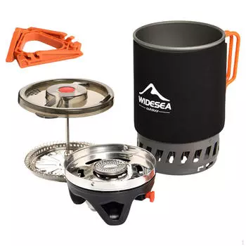 Система приготовления пищи на открытом воздухе для кемпинга Кофейник Чашка Плита с Сумкой для переноски Печь Посуда для приготовления пищи Туризм для