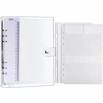 Система прозрачный Leobro размер А5 ПВХ прозрачный мягкий 2 прозрачный линейка блокнот блокнот, скоросшиватель, блокнот, материал, рамка, карманы, в комплекте,