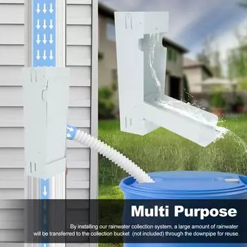 Система сбора дождевой воды Rain Barrel Diverter Kit Водосточная труба из нержавеющей стали Raindrop белый