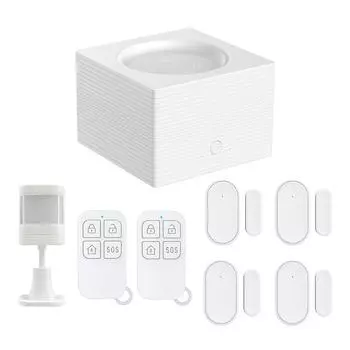 Система сигнализации для умного дома Беспроводная система сигнализации WiFi TY APP Пульт дистанционного управления 8 шт. Комплект для дверей и окон белый