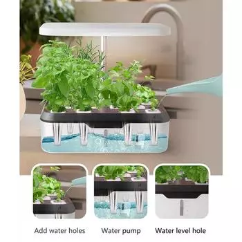 Система выращивания гидропоники для внутреннего сада, 12 стручков, регулируемая по высоте, интеллектуальная гидропонная сеялка со светодиодным освещением для дома