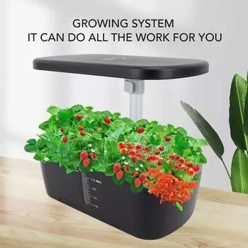 Система выращивания растений на гидропонике для внутреннего сада, набор из 6 капсул для проращивания растений с подсветкой, гидропонная установка для выращивания 100?240В чёрный