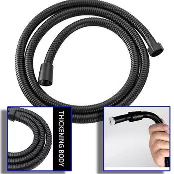 Системы высокого давления воды Шланг для ванны и душа Черный гибкий шланг для душа из нержавеющей стали 304