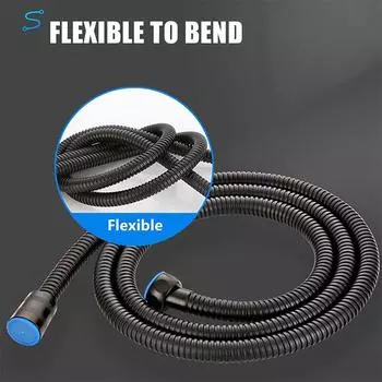 Системы высокого давления воды Шланг для ванны и душа Черный гибкий шланг для душа из нержавеющей стали 304