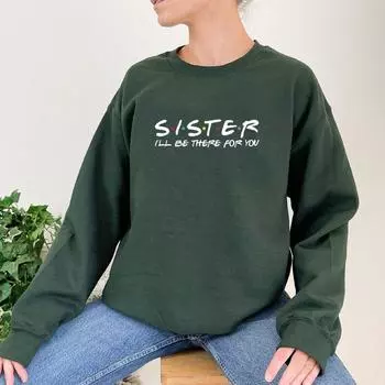 Sister Frineds ТВ-шоу Графический свитшот для женщин Хлопок Свободная уличная одежда с длинными рукавами Одежда в стиле Харадзюку BBF Женская одежда S бордовый
