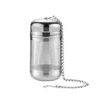 Ситечко для чая из нержавеющей стали, сито для заварки чая, мелкоячеистый чайный шарик с цепным крючком для листового чая, специй S