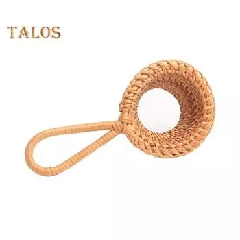 Ситечко для чая Изысканный плетеный ротанговый легкий простой простой марлевой фильтр для чая большой емкости для дома жёлтый