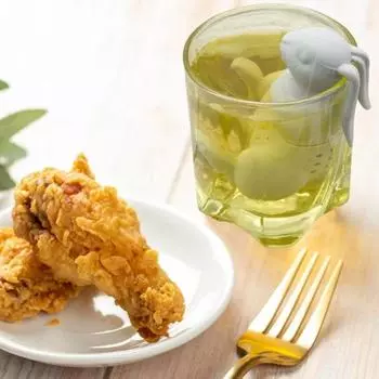 Ситечко для чая в форме кролика, силиконовое ситечко для заваривания чая, многоразовое использование, лист, травы, специи