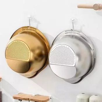 Ситечко для мойки риса из нержавеющей стали, чаша для быстрого дренажа, чаша для мытья риса, сито для риса, дуршлаг, сито для фруктов и овощей, кухонные инструменты серебряный