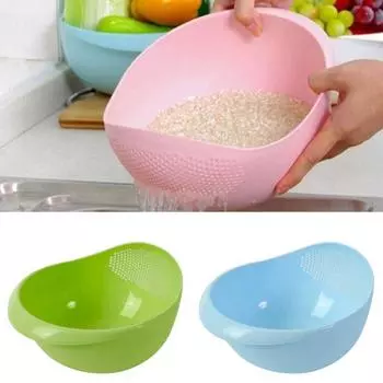 Ситечко для мойки риса, кухонные принадлежности, контейнер для очистки фруктов и овощей, корзина розовый