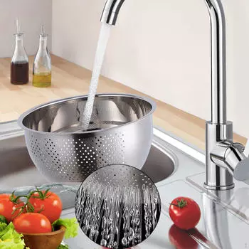 Ситечко для мойки риса, небольшой дуршлаг, универсальный универсальный дуршлаг из нержавеющей стали с боковыми сливами для очистки Argent Small