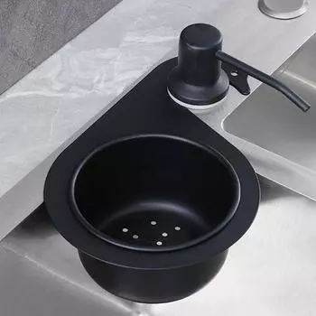 Ситечко для раковины, кухонный лебедь, корзина для слива фруктов, угловой сито для раковины, сито для слива раковины, кран, подвесная корзина для фильтра чёрный