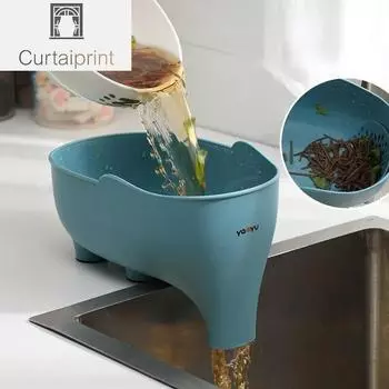 Ситечко для раковины, слон, лепка остатков, сливная корзина, корзина для мытья фруктов и овощей, подвесная сушилка, кухонные аксессуары серый