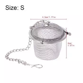 Ситечко для специй для кухни, сетчатый фильтр для чайника, шарик для заваривания чая, травяной ситечко из нержавеющей стали S