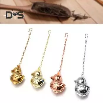 Ситечко для трав из нержавеющей стали, тонкая сетка, широкое применение, ассорти, мини-фильтр в форме утки, чайный фильтр, товары для дома серебряный