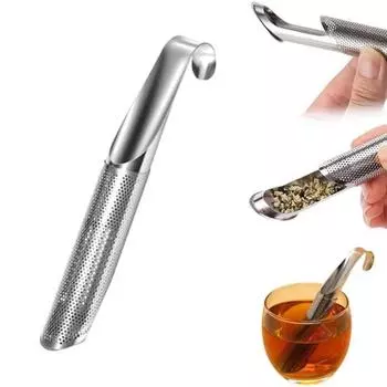 Ситечко для заваривания чая из нержавеющей стали, сетчатое ситечко для заваривания чая из нержавеющей стали с подвесной ручкой-крючком, заварник для листового чая B