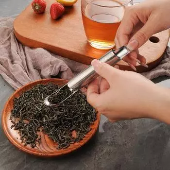 Ситечко для заваривания чая из нержавеющей стали, сетчатое ситечко для заваривания чая из нержавеющей стали с подвесной ручкой-крючком, портативный чайник для листового чая B