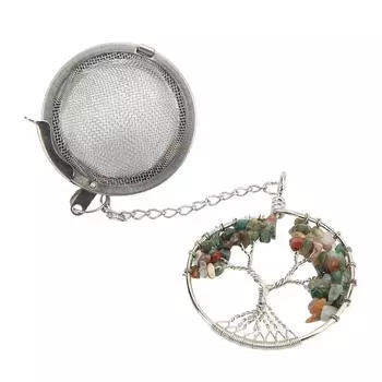 Ситечко для заваривания чая из нержавеющей стали 304 «Дерево жизни» Ситечко для заваривания чая Кристаллическое сито для заваривания чаяИндийское