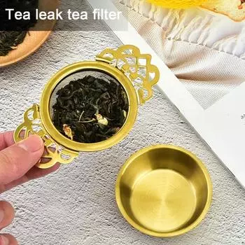 Ситечко для заварки чая из нержавеющей стали, мелкоячеистый диффузор для чая с двойными ручками для листового чая серебряный