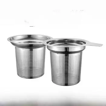 Ситечко из нержавеющей стали с силиконовым покрытием - фильтр для заваривания чая Groove mouth style серебряный