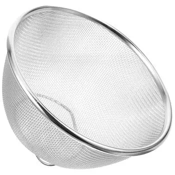 Ситечко из утолщенной нержавеющей стали для раковины, корзина для слива риса, сито для мытья посуды, кухонная раковина, серебряная чаша для мытья посуды 14.20X14.20X8.50CM серебряный