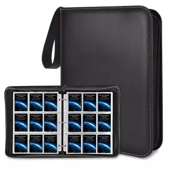 Sitengle Card File Card 9 Holds 720 PU Large Trading Card Zipper Vertical Trading Card Папка-регистратор, Карманы, Карты, Кожа, Емкость, Папка-регистратор, Тип,