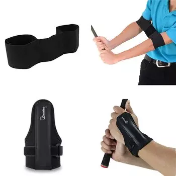 Sitengle Golf Swing 2 Piece Golf Swing Practice Wrist Correction Swing Correction Training Posture Golf Wrist Support Trainer, Set, Equipment,