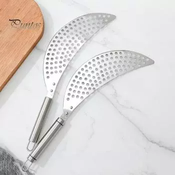 Сито для кастрюли с ручкой, дуршлаг из нержавеющей стали, корзина для кастрюли, антикоррозийная форма в форме полумесяца, лапша, паста, фрукты, овощи, пищевые сита для B