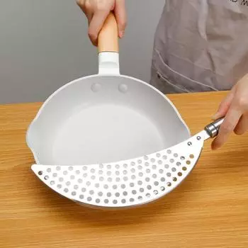 Сито для кастрюли с ручкой, дуршлаг из нержавеющей стали, корзина для кастрюли, антикоррозийная форма в форме полумесяца, лапша, паста, фрукты, овощи, пищевые сита для дома A