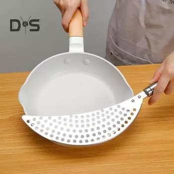 Сито для кастрюли с ручкой, дуршлаг из нержавеющей стали, корзина для кастрюли, антикоррозийная форма в форме полумесяца, лапша, паста, фрукты, овощи, пищевые сита для A