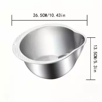 Сито для мойки риса Чаша из нержавеющей стали 304 Чаша для мойки риса Сито для риса Дуршлаг Фильтр для фруктов и овощей Кухонные принадлежности