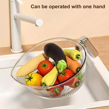 Сито для мойки риса с ручкой, пищевая, без BPA, большая емкость для риса чистый