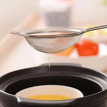 Сито для муки из нержавеющей стали, дуршлаг для муки, маслоотделитель серебряный