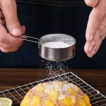 Сито для муки из нержавеющей стали с ручкой, 40 ячеек, круглый фильтр для кофе, сахара, пудры, шейкеры, инструменты для выпечки