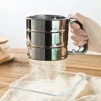 Сито для муки из нержавеющей стали, сито для порошка, сетка для тортов, ручное сито для сахара, сито для выпечки, сито, кухонный гаджет