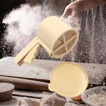 Сито для муки, ручная чашка, мелкая сетка, шейкер из нержавеющей стали для сахарной пудры оранжевый