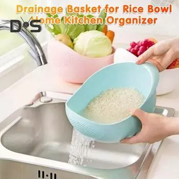 Сито для ополаскивания риса емкостью 24 унции, пищевое сито без бисфенола А, фруктовая чаша с ручкой, многофункциональная корзина для мытья посуды, органайзер для кухни фиолетовый